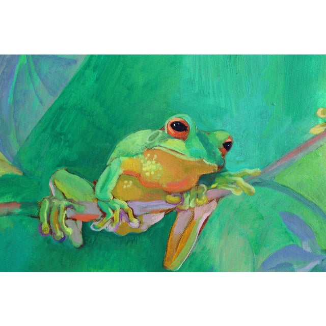 Forest Green Zita Sudnika, Green Ones, Oil on Canvas For Sale - Image 8 of 10