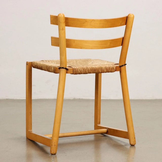 Vintage Chairs in Beech Wood & Vienna Straw Seat, 1980s For Sale - Image 9 of 11