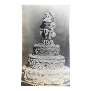 Early 20th Century Wedding Cake Silver Gelatin Snapshot Photograph For Sale