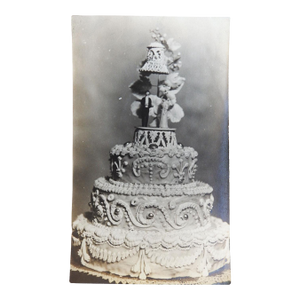 Early 20th Century Wedding Cake Silver Gelatin Snapshot Photograph