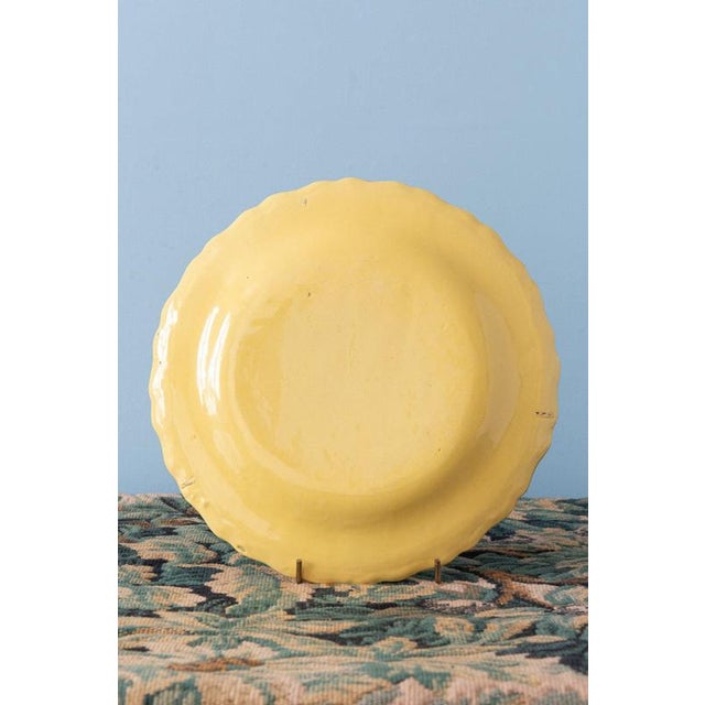 Yellow Marseille Faience Yellow Floral Plates, 1760, Set of 3 For Sale - Image 8 of 14