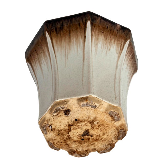 Off-white Mid 20th Century Octagonal Drip Glaze Ceramic Flower Pot For Sale - Image 8 of 8