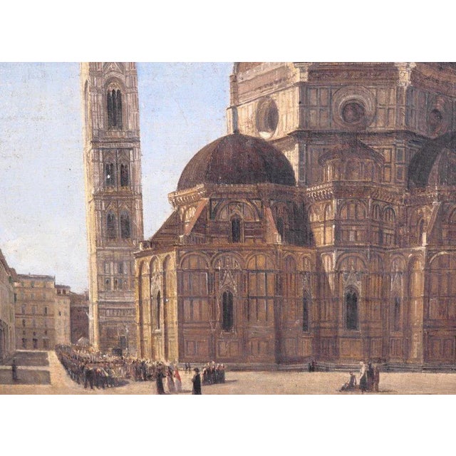 19th Century Painting Duomo in Firenze by P.K For Sale - Image 3 of 7
