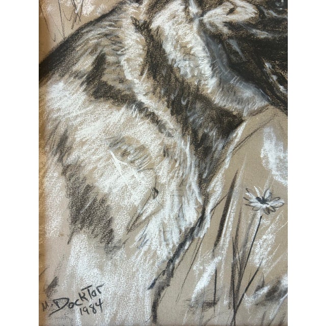 Vintage Framed Impressionist Pastel Drawing of a German Shepherd Dog For Sale In Philadelphia - Image 6 of 7