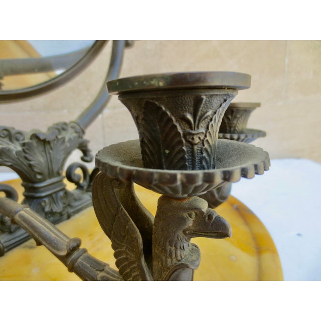 Antique French Empire Bronze Swan Vanity Mirror For Sale - Image 9 of 11