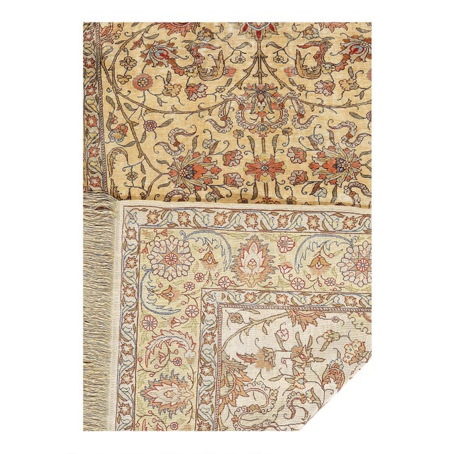Traditional Pasargad DC Fine Hand Knotted Turkish Pure Silk Hereke Rug For Sale - Image 3 of 14