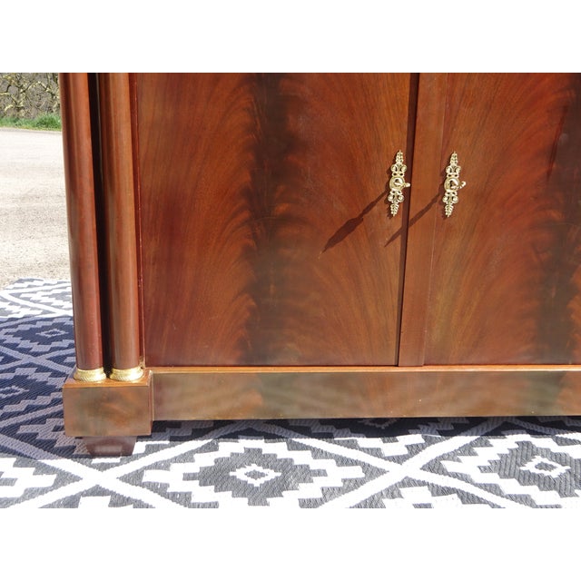 Empire Style Flamed Mahogany Sideboard with Sea-Green Marble Top For Sale - Image 15 of 18