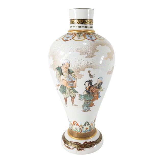 Japanese Meiji Satsuma Style Porcelain Vase For Sale