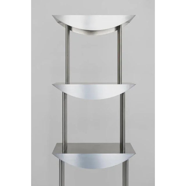 Contemporary Standing Shelf in Stainless Steel by Sashaxsasha For Sale - Image 3 of 16