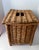 1950s Vintage English Wicker Lidded Storage Basket Side Table For Sale - Image 5 of 8