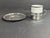 Metal 4 Vintage 1980"s Porcelain and Silverplate Demitasse Espresso Cups, and Saucers, Brazil, Fb Rogers Silver For Sale - Image 7 of 10