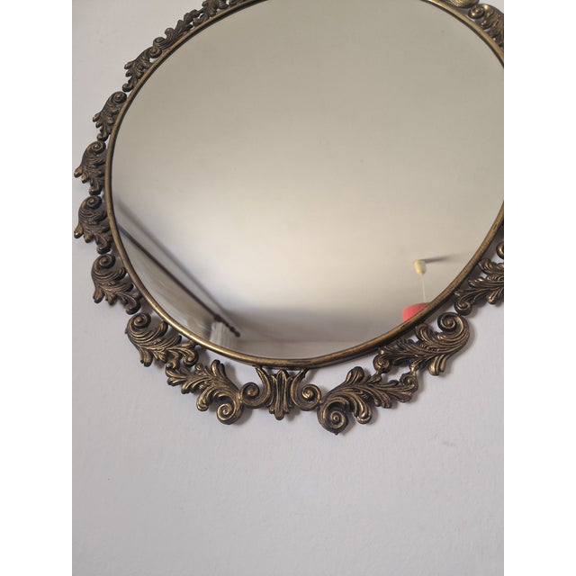 Baroque Oval Bronze Wall Mirror, 1960s For Sale - Image 16 of 17