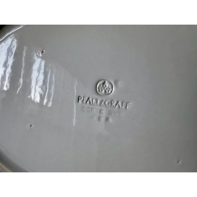 1990s Vintage Pfaltzgraff Acadia White Oval Platter – Stoneware Serving Dish With Woven Rim, Off-White For Sale - Image 5 of 7