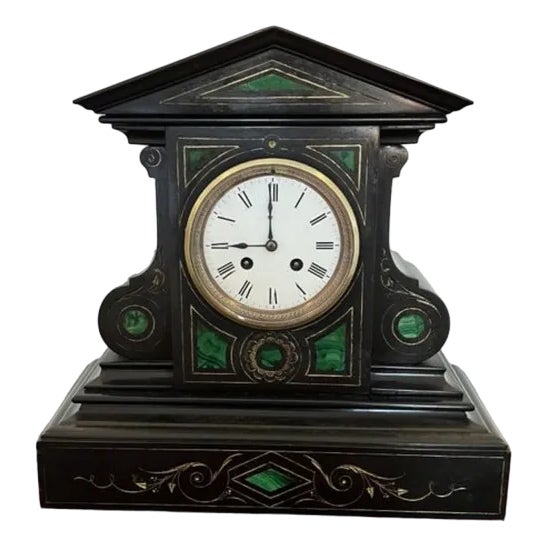 Antique Victorian Marble Eight Day Mantle Clock, 1860 For Sale