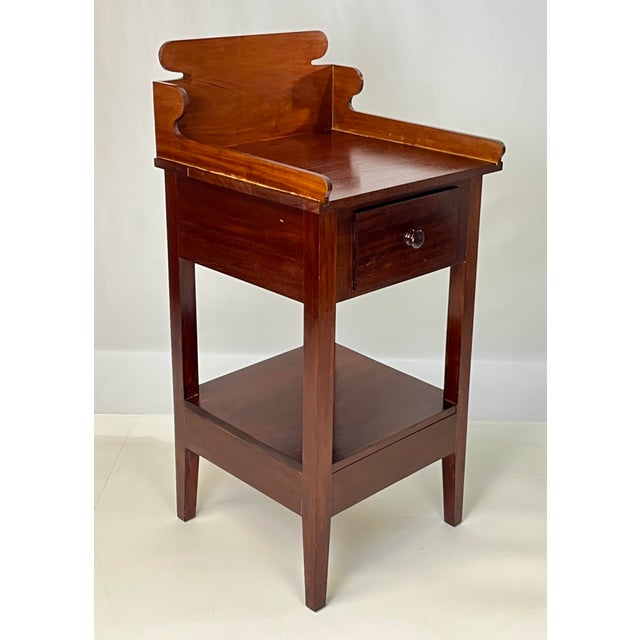 Antique Country Solid Mahogany Washstand / Bedside Table For Sale - Image 4 of 13
