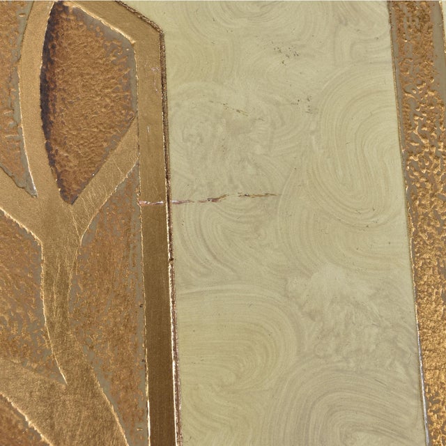 Italianate Gold Leaf and Cream Colored 3 Panel Room Divider Screen For Sale - Image 11 of 12