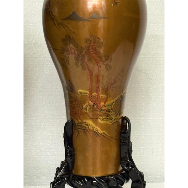 Mid 20th Century 1960s Monumental "Bodiless" Lacquer Vases by Cheng Lung Chi - James Mont Style For Sale - Image 5 of 12