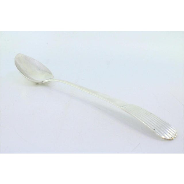 Silver Rice and Serving Spoon with Embossed Handle For Sale - Image 3 of 7