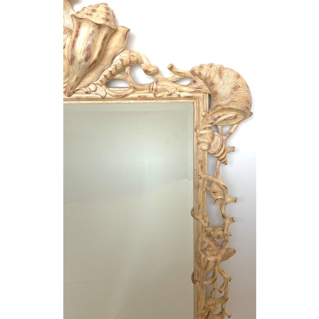 Italian Hand-Carved Grotto Shell & Coral Reef Mirror with Beveled Glass For Sale - Image 16 of 18