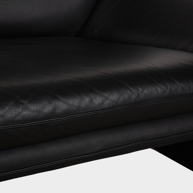 Modern Atlanta 2-Seater Sofa in Black Leather from Lauuser For Sale - Image 3 of 11