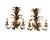 2000 - 2009 Pair of Vintage Gilt Metal Pineapple Wall Sconces For Sale - Image 5 of 12