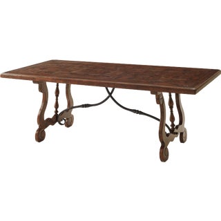 Theodore Alexander Mahogany/Iron Rectangular Dining Table For Sale