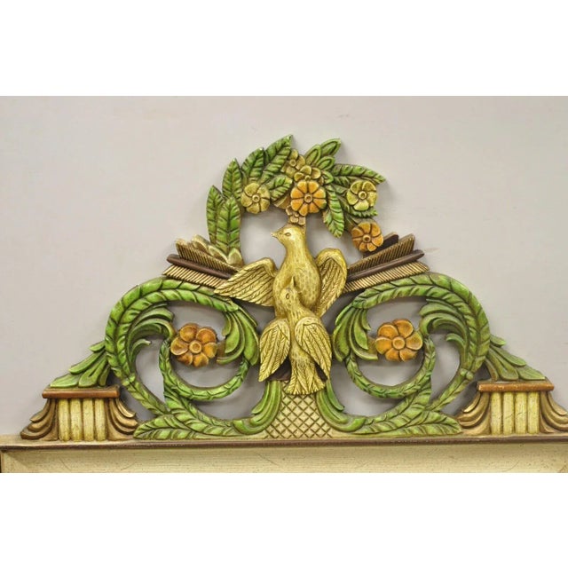 Victorian Vintage French Victorian Neoclassical Style Bird 55" Wall Mirror With Arrows For Sale - Image 3 of 12