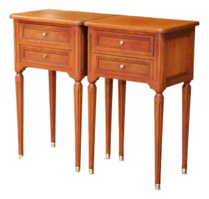 Pair of Late 20th Century French Louis XVI Walnut Bedside Tables With Drawers