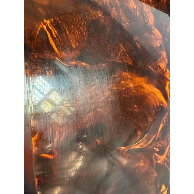 Metal Faux Tortoiseshell and Brass Serving Tray attributed to Christian Dior Home Collection, Italy, 1960s For Sale - Image 7 of 8