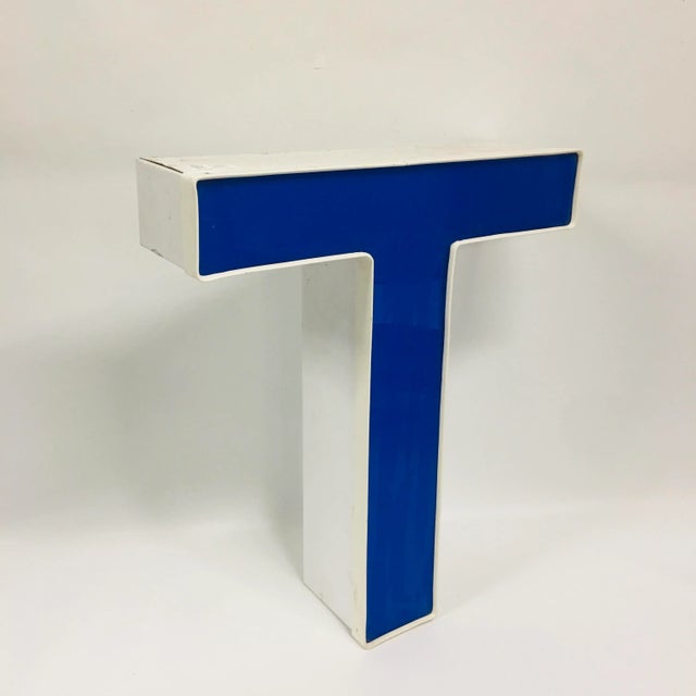 This letter I came off a building and shows signs of original use. This is an authentic Large Scale Marque Letter "T" It...