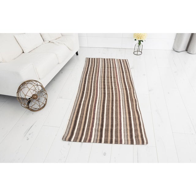 Organic Vintage Handwoven Kilim Runner For Sale - Image 4 of 8