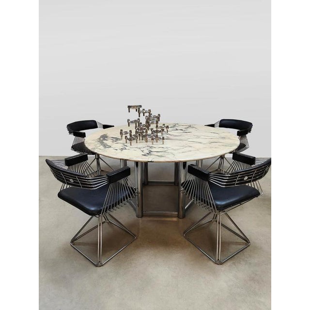 Italian design! Class and stylish, this beautiful vintage design marble dining room table. Purchased from Bohams in London...