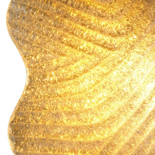 Metal Vintage Wall Lamps in Brass and Textured Glass, Set of 2 For Sale - Image 7 of 8