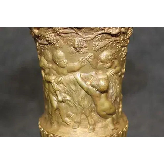 Metal Pair of French Gilt Bronze Vases For Sale - Image 7 of 8