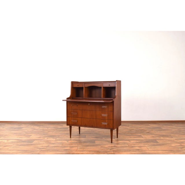 Wood Mid-Century Danish Teak Secretary, 1960s For Sale - Image 7 of 18