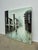 Industrial Rainy Cityscape Oil Painting Brutalist Impasto Figurative Street Scene For Sale - Image 3 of 10
