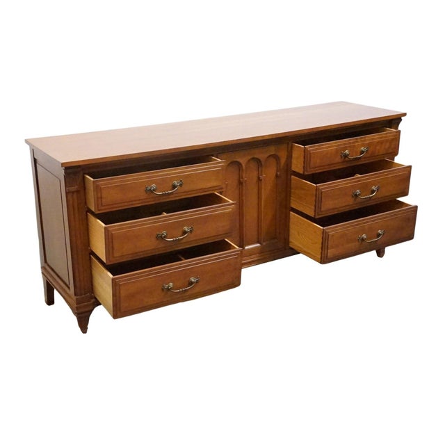 Brown Davis Cabinet Co. Italian Neoclassical Style 70" Adriano Cherry Triple Door Dresser 502 For Sale - Image 8 of 17