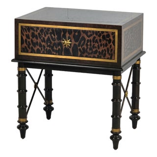 1980s Leopard Print Lacquered Side Table by Maitland-Smith For Sale