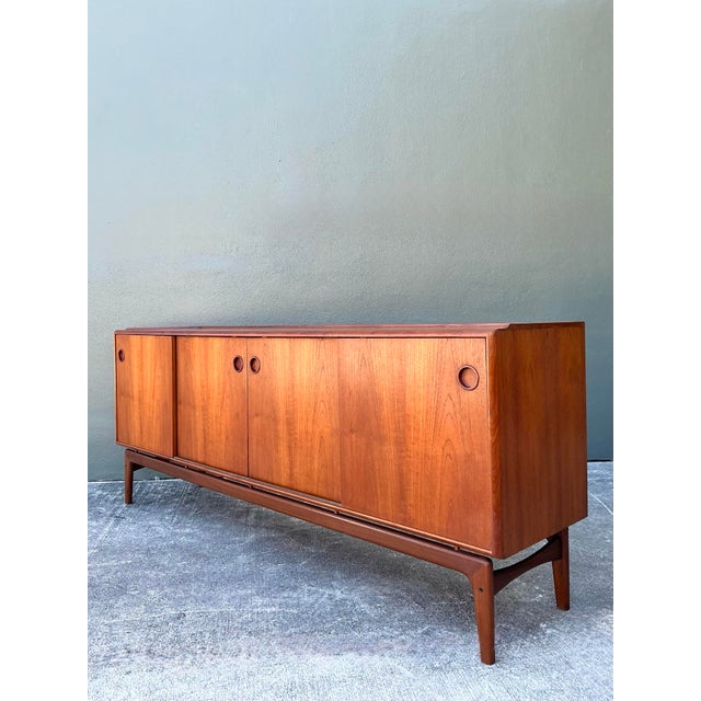 Vintage MCM Danish Arne Hovmand-Olsen Teak Credenza For Sale - Image 12 of 12