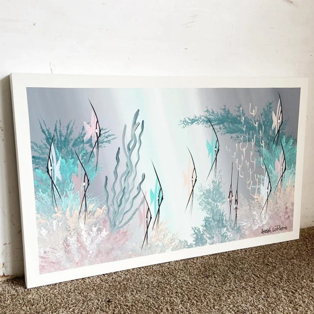 Immersed in a rich palette, this Postmodern Abstract Painting transports the viewer to an underwater realm. Signed by the...
