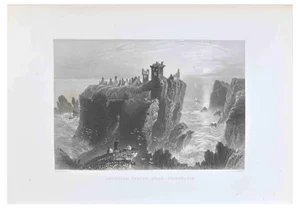 William Henry Bartlett, Dunottar Castle, Near Stonehaven, Lithograph, 19th Century