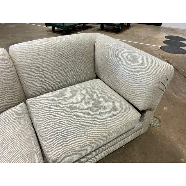 Vintage Mid Century Modern Milo Baughman Style Chrome Base 3 Piece Sectional Sofa For Sale - Image 13 of 15