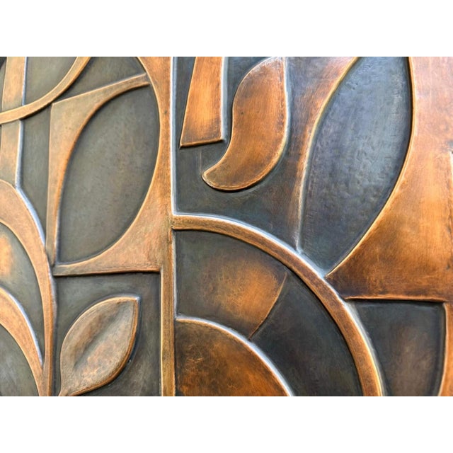 Circular Geometric Abstract Metal Wall Relief For Sale - Image 4 of 18