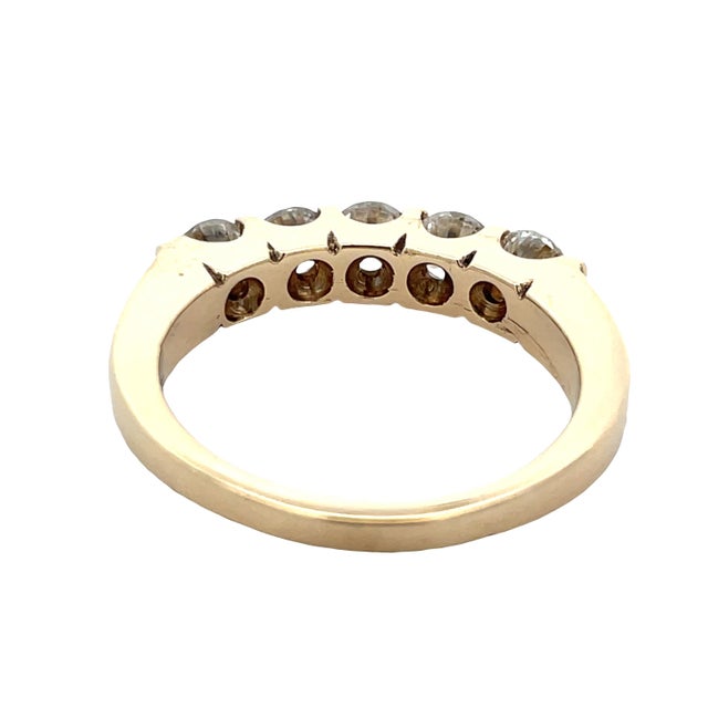 Modern 14k Yellow Gold 1.03 Total Carat Diamond Band, Size 6.5 For Sale - Image 3 of 12
