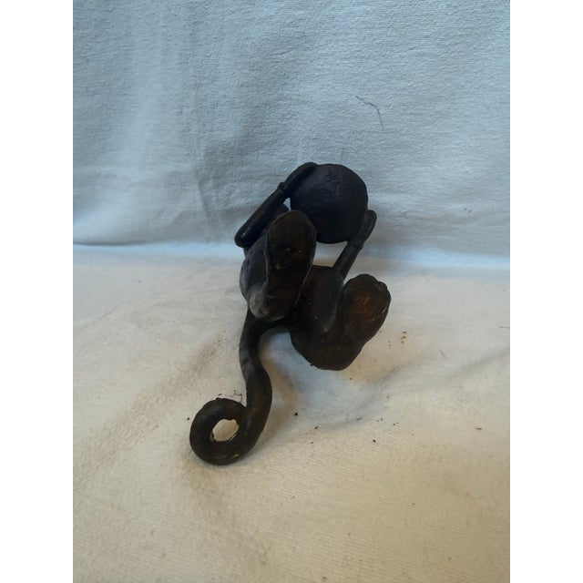 Brown 1930s Cast Iron Hound Dog Small Butler For Sale - Image 8 of 10