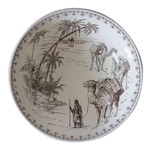 Arab Pattern Brown Transferware Bowl