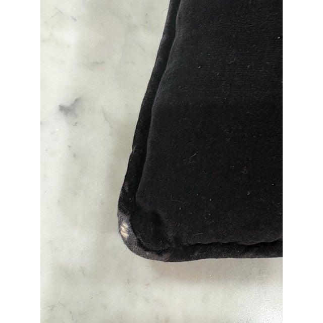 1970s Vintage Handmade & Signed Bargello Needlepoint Basketweave Wool & Velvet Pillow for Mid Century Modern, Boho Chic or Cottagecore Decor For Sale - Image 5 of 6