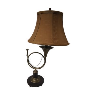 Antique Brass French Horn Lamp For Sale