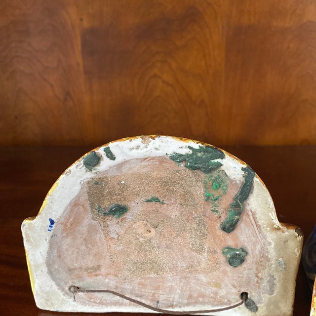 Blue Vintage Cantagalli Satyr Majolica Wall Brackets - a Pair For Sale - Image 8 of 13