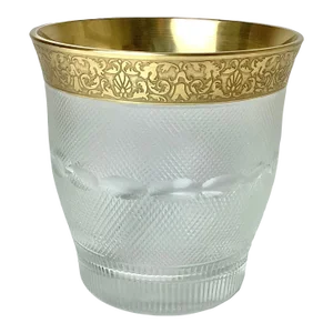 1960s Moser Splendid Gold Etch Champagne or Ice Bucket
